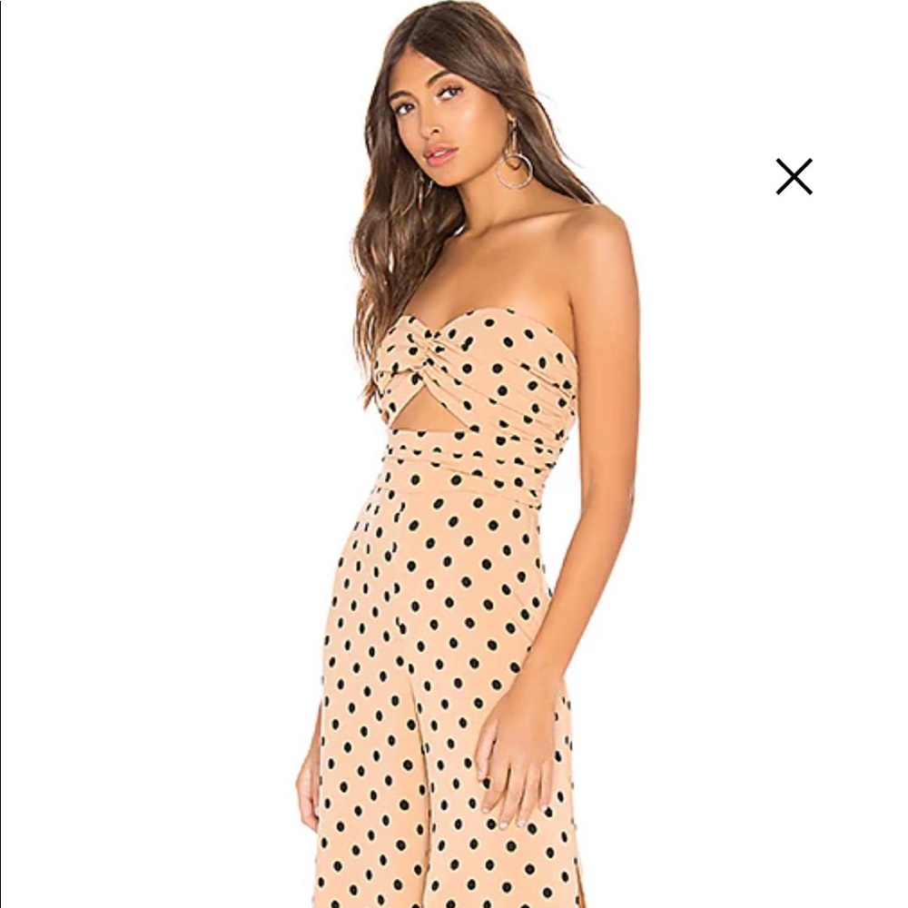 x Naven Lauren Jumpsuit in Nude Polka Dot